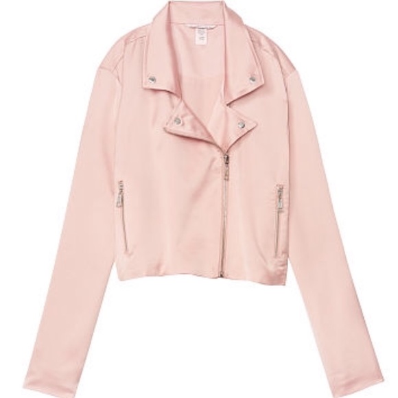 Victoria's Secret Jackets & Blazers - VIctoria’s Secret SATIN MOTTO JACKET! SUGAR ROSE